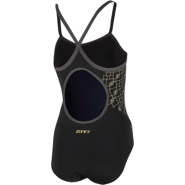 Zone3 Femmes Maillot De Bain Iconic Bound Back SW20WIB - Black / Grey / Gold